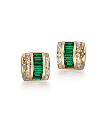 Diamond and Emerald huggies