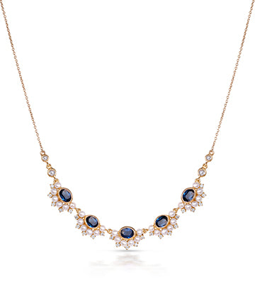 Pearl,Diamond and Blue sapphire necklace