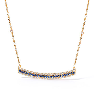 Diamond and Blue sapphire necklace