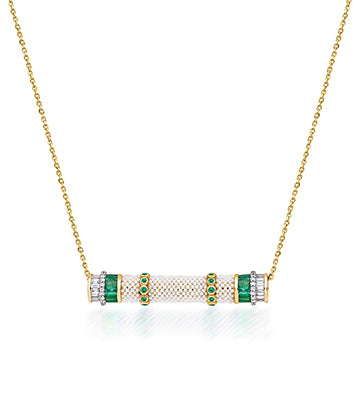 Pearl, Diamond and Emerald necklace