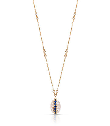 Pearl, Diamond and Blue sapphire necklace