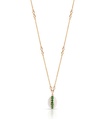 Pearl, Diamond and Emerald necklace