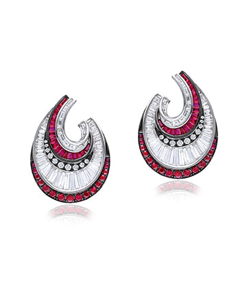 Diamond and Ruby earrings