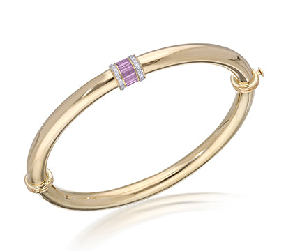 Diamond and Pink sapphire bracelet