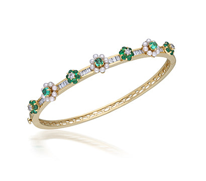 Pearl,Diamond and Emerald bracelet