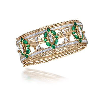 Diamond and Emerald bangle