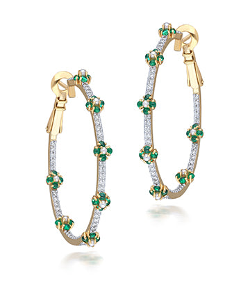Pearl,Diamond and Emerald earrings