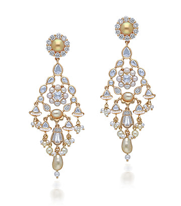 Pearl and Diamond earrings 