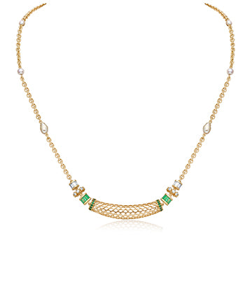 Pearl,Diamond and Emerald necklace