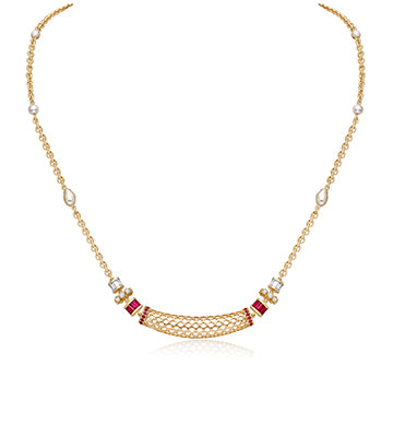 Pearl,Diamond & Ruby necklace