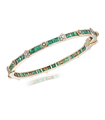 Diamond and Emerald bangle